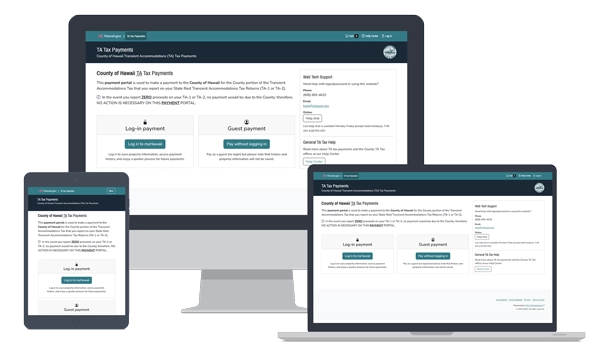 devices showing Transient Accommodations Tax Payments: County of Hawaiʻi